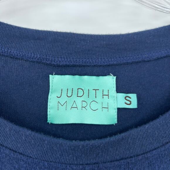 Judith March Navy Reindeer Antler Crewneck Sweatshirt Holiday Women’s Size S - Picture 6 of 11